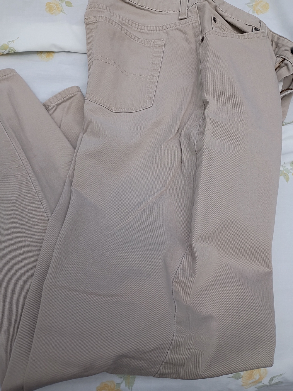 St. John's Bay Women's Beige Straight-Leg Trousers